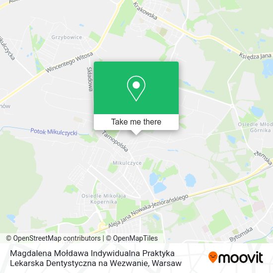 Magdalena Mołdawa Indywidualna Praktyka Lekarska Dentystyczna na Wezwanie map