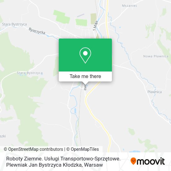 Roboty Ziemne. Usługi Transportowo-Sprzętowe. Plewniak Jan Bystrzyca Kłodzka map