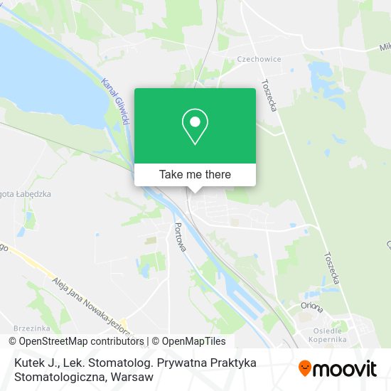 Kutek J., Lek. Stomatolog. Prywatna Praktyka Stomatologiczna map