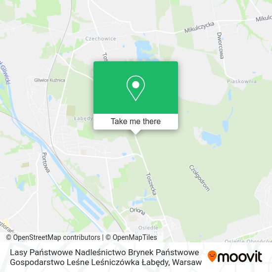 Lasy Państwowe Nadleśnictwo Brynek Państwowe Gospodarstwo Leśne Leśniczówka Łabędy map