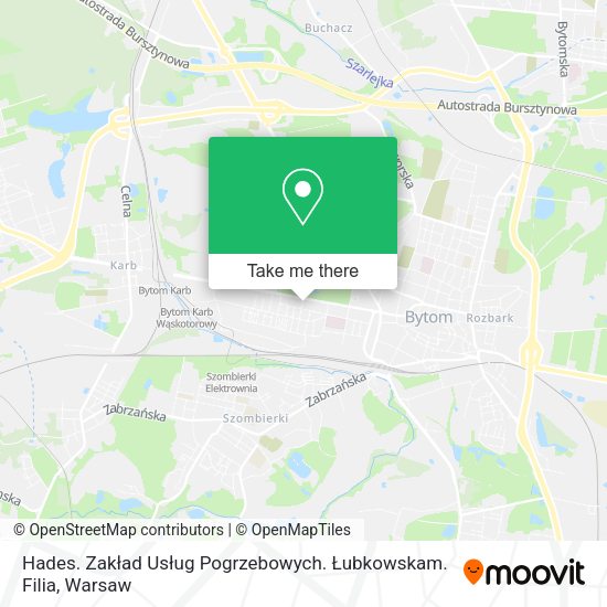 Hades. Zakład Usług Pogrzebowych. Łubkowskam. Filia map