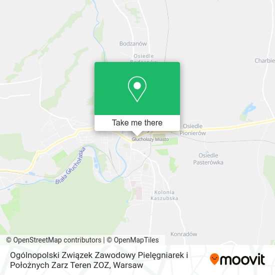 Ogólnopolski Związek Zawodowy Pielęgniarek i Położnych Zarz Teren ZOZ map