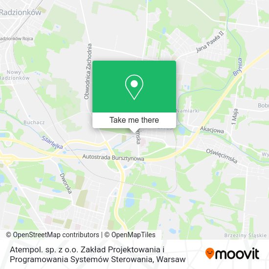 Карта Atempol. sp. z o.o. Zakład Projektowania i Programowania Systemów Sterowania