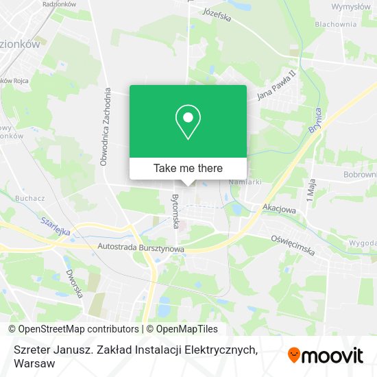 Szreter Janusz. Zakład Instalacji Elektrycznych map