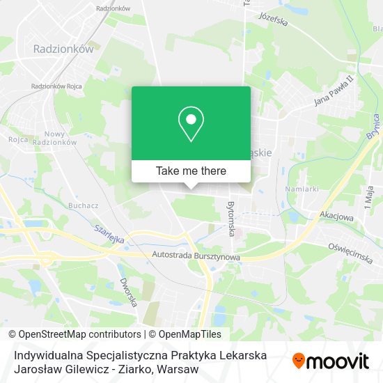 Indywidualna Specjalistyczna Praktyka Lekarska Jarosław Gilewicz - Ziarko map