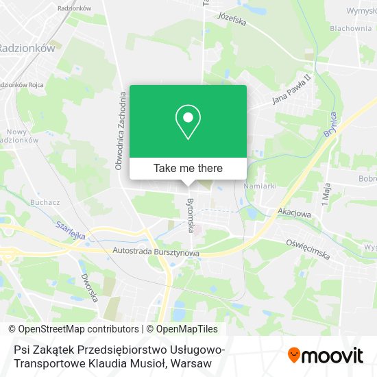 Карта Psi Zakątek Przedsiębiorstwo Usługowo-Transportowe Klaudia Musioł