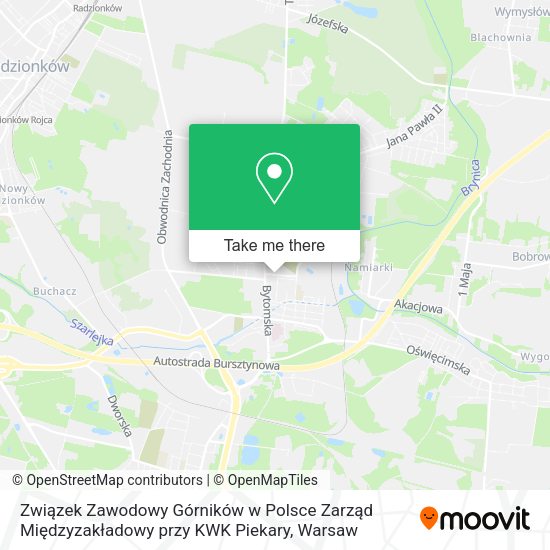 Związek Zawodowy Górników w Polsce Zarząd Międzyzakładowy przy KWK Piekary map