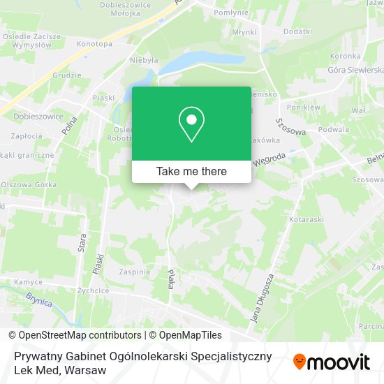 Карта Prywatny Gabinet Ogólnolekarski Specjalistyczny Lek Med