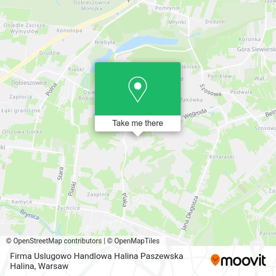 Firma Uslugowo Handlowa Halina Paszewska Halina map