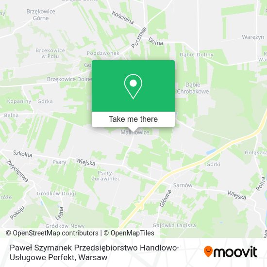 Карта Paweł Szymanek Przedsiębiorstwo Handlowo-Usługowe Perfekt