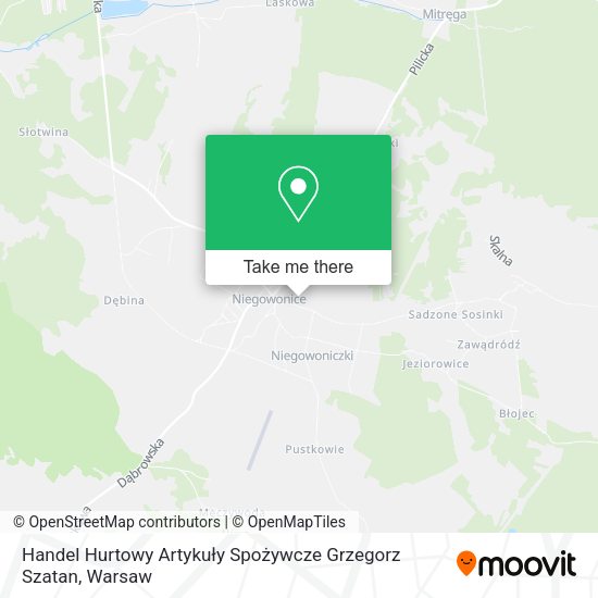 Handel Hurtowy Artykuły Spożywcze Grzegorz Szatan map