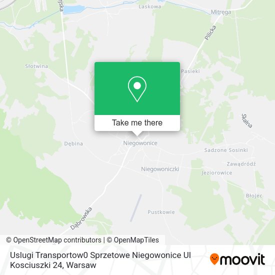 Карта Uslugi Transportow0 Sprzetowe Niegowonice Ul Kosciuszki 24