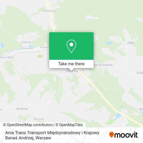 Карта Ania Trans Transport Międzynarodowy i Krajowy Banaś Andrzej