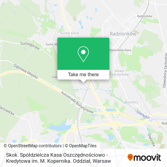 Skok. Spółdzielcza Kasa Oszczędnościowo - Kredytowa im. M. Kopernika. Oddział map