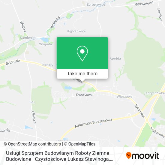 Usługi Sprzętem Budowlanym Roboty Ziemne Budowlane i Czystościowe Łukasz Stawinoga map