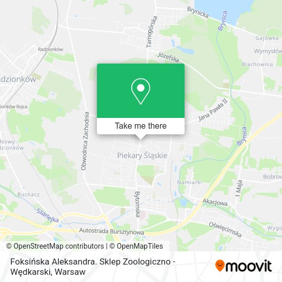 Foksińska Aleksandra. Sklep Zoologiczno - Wędkarski map