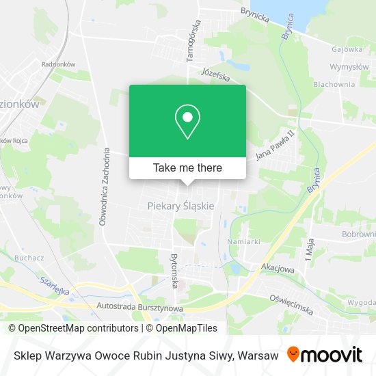 Sklep Warzywa Owoce Rubin Justyna Siwy map