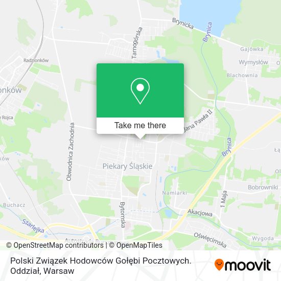 Polski Związek Hodowców Gołębi Pocztowych. Oddział map