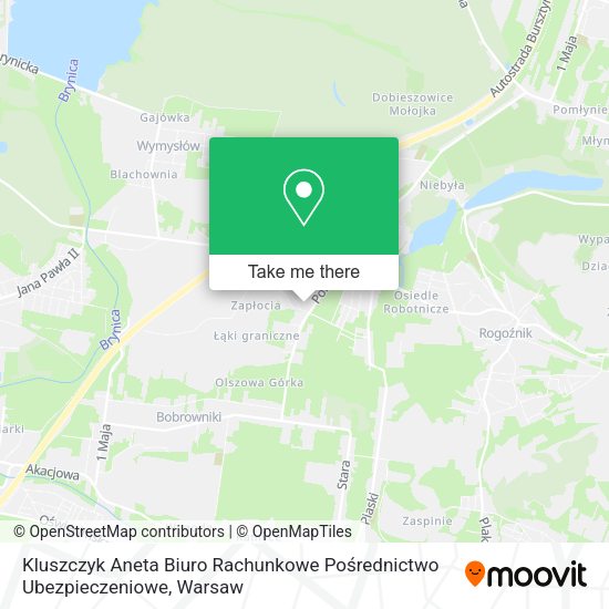 Kluszczyk Aneta Biuro Rachunkowe Pośrednictwo Ubezpieczeniowe map