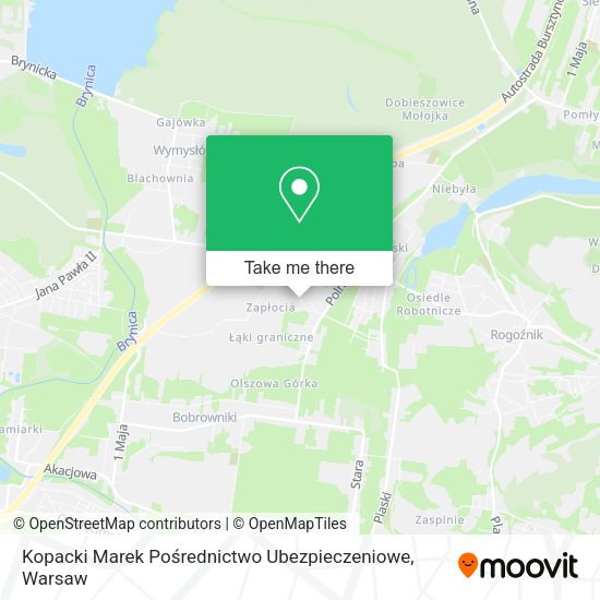 Kopacki Marek Pośrednictwo Ubezpieczeniowe map