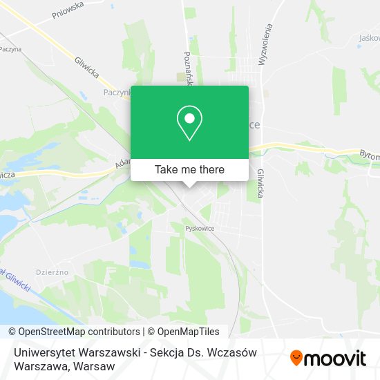 Uniwersytet Warszawski - Sekcja Ds. Wczasów Warszawa map