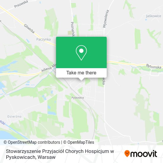 Stowarzyszenie Przyjaciół Chorych Hospicjum w Pyskowicach map