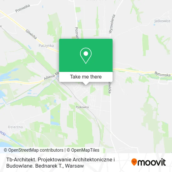 Карта Tb-Architekt. Projektowanie Architektoniczne i Budowlane. Bednarek T.