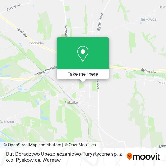 Dut Doradztwo Ubezpieczeniowo-Turystyczne sp. z o.o. Pyskowice map