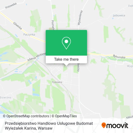 Przedsiębiorstwo Handlowo Usługowe Budomat Wyleżałek Karina map