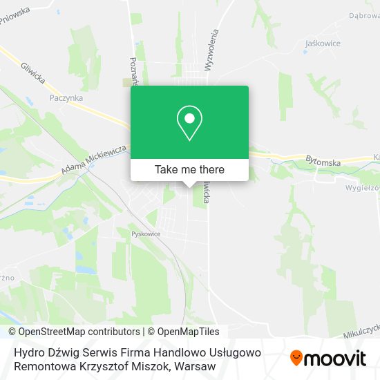 Hydro Dźwig Serwis Firma Handlowo Usługowo Remontowa Krzysztof Miszok map