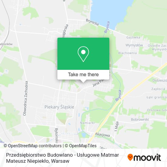 Przedsiębiorstwo Budowlano - Usługowe Matmar Mateusz Niepiekło map