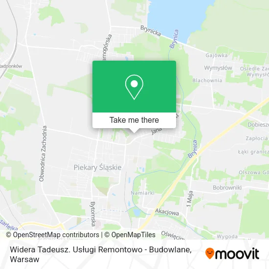 Карта Widera Tadeusz. Usługi Remontowo - Budowlane