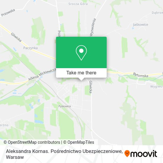 Aleksandra Kornas. Pośrednictwo Ubezpieczeniowe map