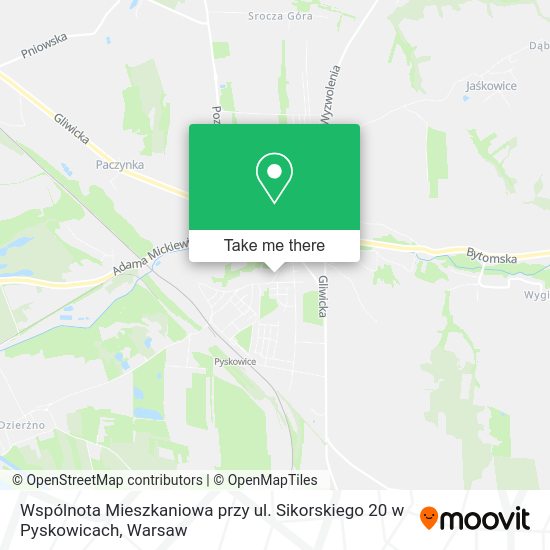 Wspólnota Mieszkaniowa przy ul. Sikorskiego 20 w Pyskowicach map