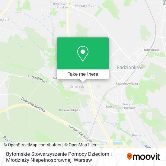 Bytomskie Stowarzyszenie Pomocy Dzieciom i Młodzieży Niepełnosprawnej map