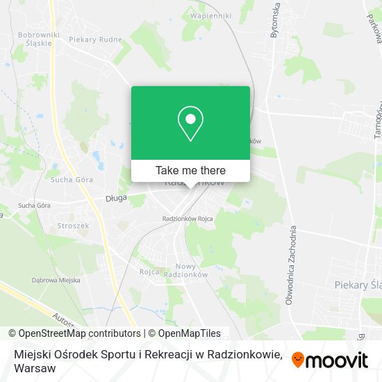 Miejski Ośrodek Sportu i Rekreacji w Radzionkowie map