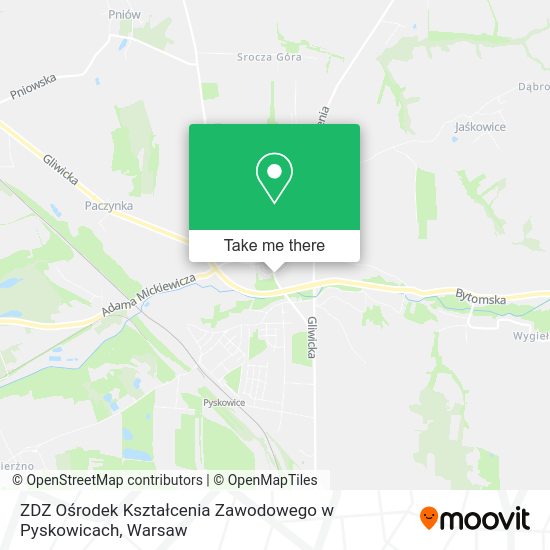 ZDZ Ośrodek Kształcenia Zawodowego w Pyskowicach map