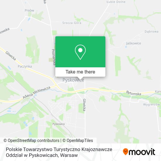 Polskie Towarzystwo Turystyczno Krajoznawcze Oddział w Pyskowicach map