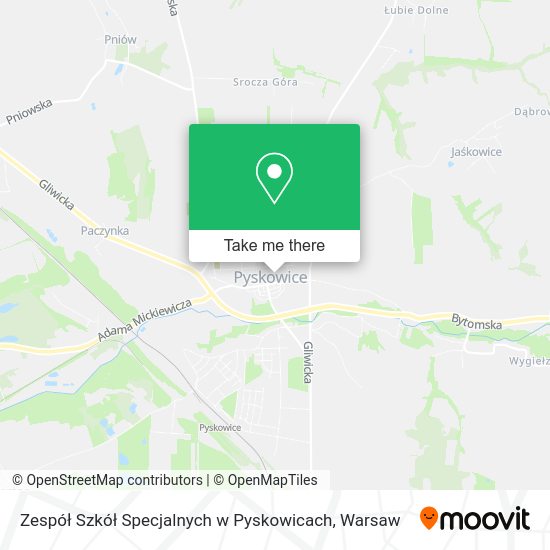 Zespół Szkół Specjalnych w Pyskowicach map