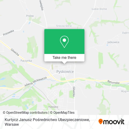 Kurtycz Janusz Pośrednictwo Ubezpieczeniowe map