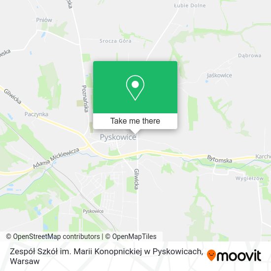 Zespół Szkół im. Marii Konopnickiej w Pyskowicach map