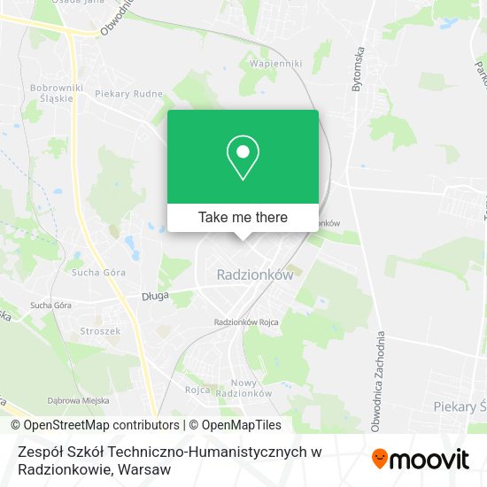 Zespół Szkół Techniczno-Humanistycznych w Radzionkowie map