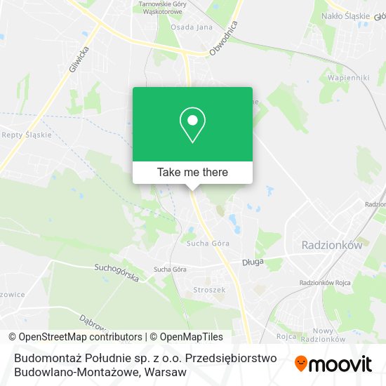 Budomontaż Południe sp. z o.o. Przedsiębiorstwo Budowlano-Montażowe map