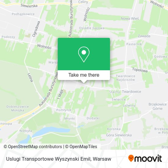 Карта Uslugi Transportowe Wyszynski Emil