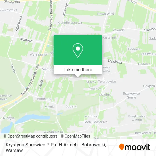 Карта Krystyna Surowiec P P u H Artech - Bobrowniki