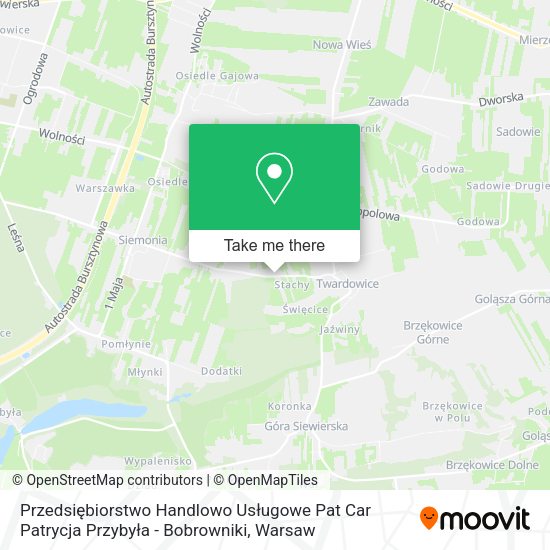 Przedsiębiorstwo Handlowo Usługowe Pat Car Patrycja Przybyła - Bobrowniki map