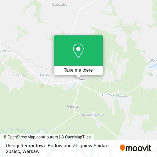 Usługi Remontowo Budowlane Zbigniew Ścirka - Susiec map