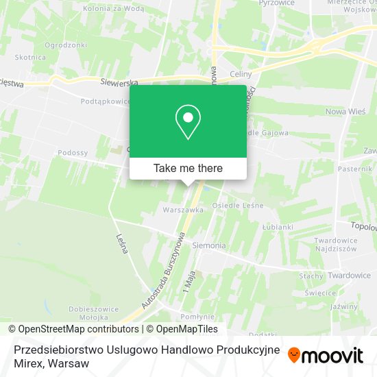 Przedsiebiorstwo Uslugowo Handlowo Produkcyjne Mirex map