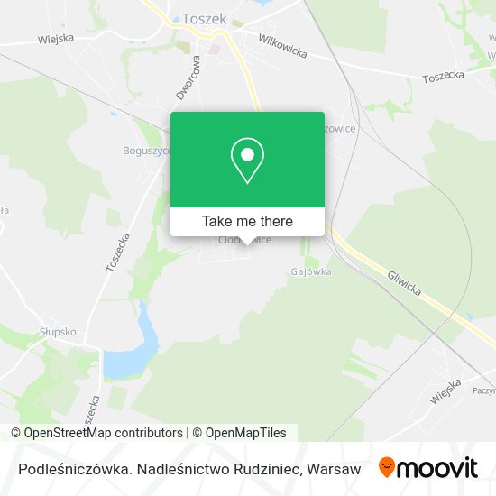 Podleśniczówka. Nadleśnictwo Rudziniec map