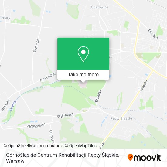 Карта Górnośląskie Centrum Rehabilitacji Repty Śląskie